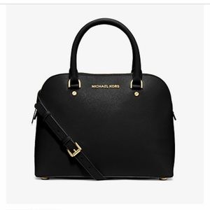 Michael Kors Cindy Saffiano Leather Dome Satchel